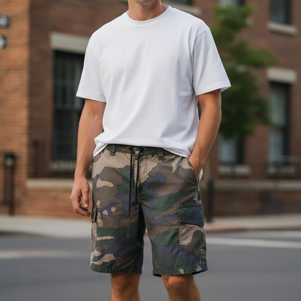 Free World Men's Urban Camouflage Cargo Shorts